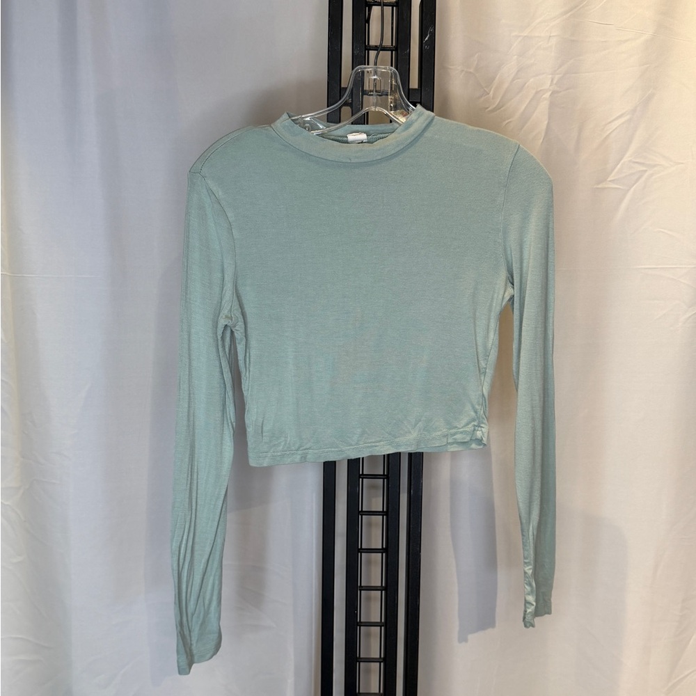 Stylish Mint Long Sleeve Crop Top